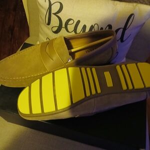 Alfani Tan Loafers with Vibrant Yellow Sole